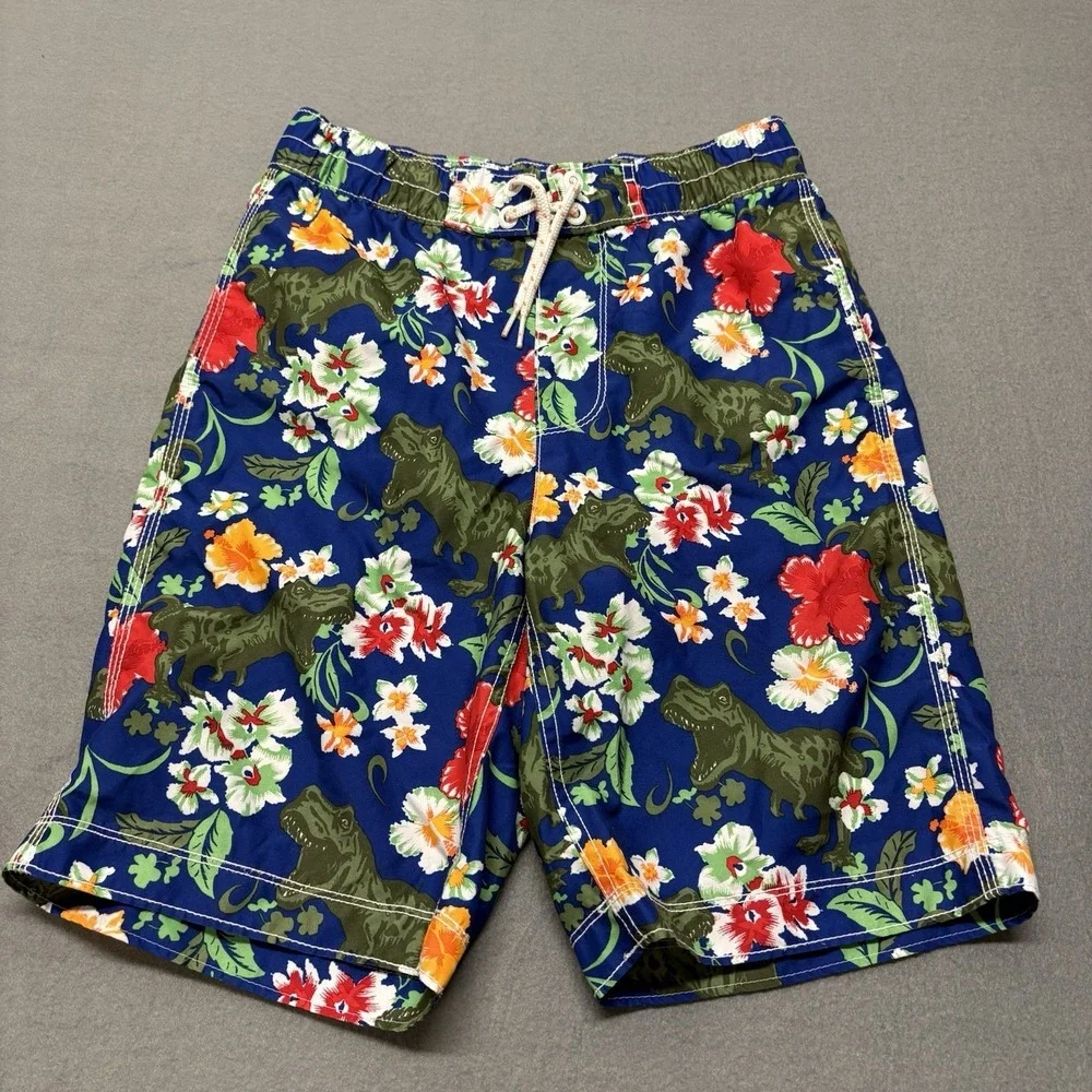 Gap Kids Boys Swim Trunks Dinosaur Floral Blue Size XL 12